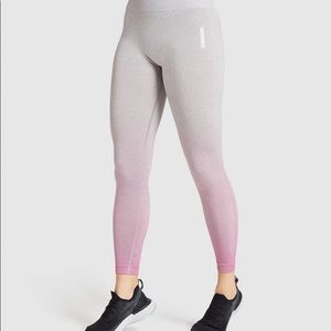 gymshark seamless adapt ombré leggings pink/gray
